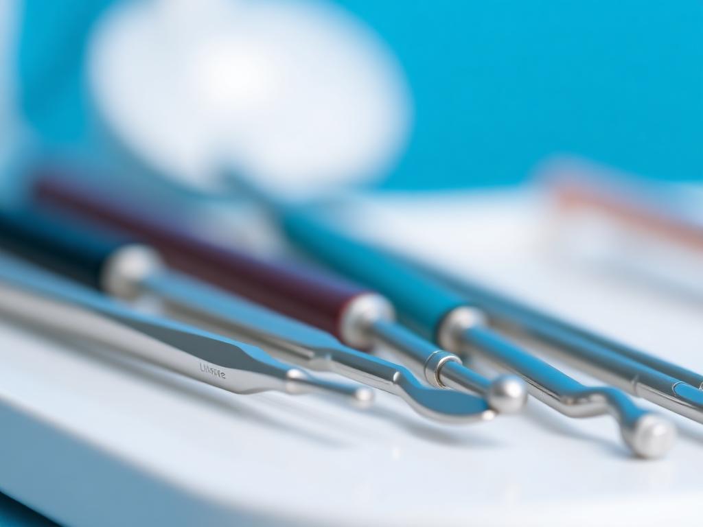 Sterilised dental instruments on a clean tray